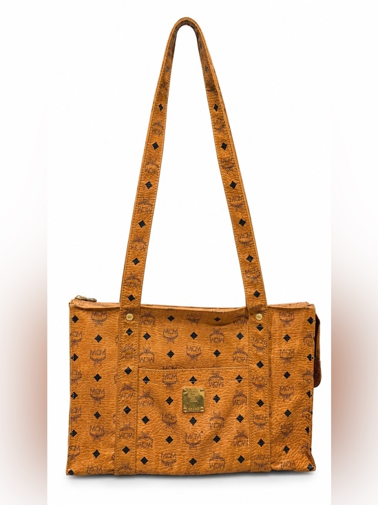 MCM Handbags - Vintage MCM Cognac Visetos Shoulder Tote Bag Made in Germany